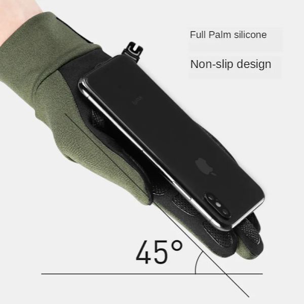 Naturehike Outdoor Pekskärm Halkfri Full Finger Cykelhandskar Silikon Vandring Klättring Män Kvinnor Tunna Cykelhandskar Gray XL