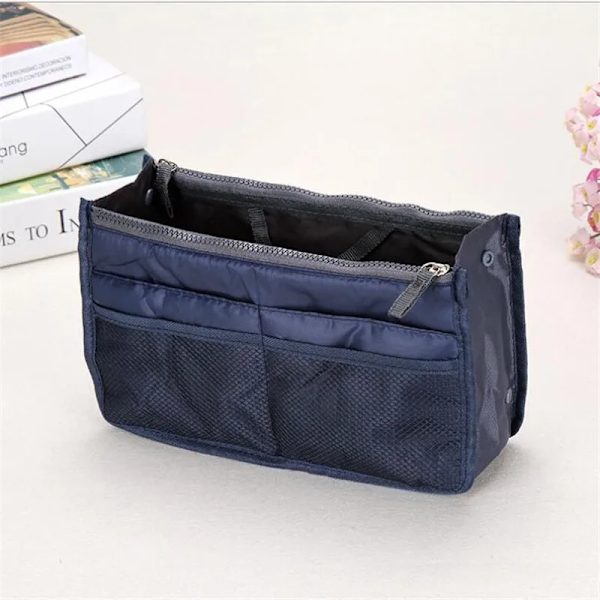 Damväska Resor Kosmetisk handväska Makeuppåse Organizer Toalettartiklar Trimsats Stor nylon handväska Navy Blue
