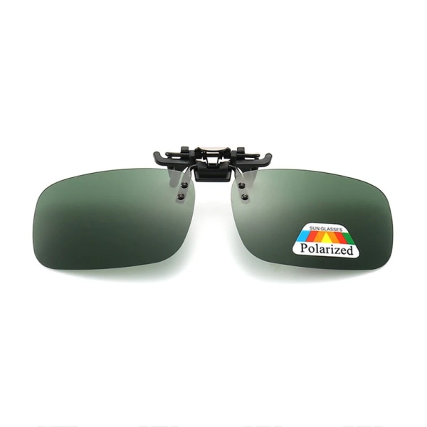 Polarized Clip Solglasögon Myopia Glasögon Clip Driver Fiske Utomhus Cykling Night Vision Myopia Clip-on Sun Shading Glasögon Deep Green L Size