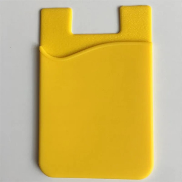1 st dubbelficka Elastisk Stretch Silikon Mobiltelefon ID Kreditkortshållare Klistermärke Universal case Korthållare Yellow