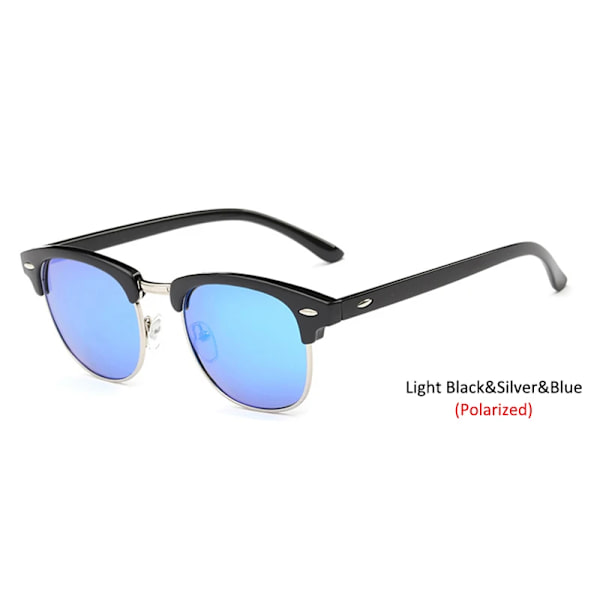LeonLion Polarized Semi-Rinless Solglasögon Dam/Her Polarized UV400 Classic Brand Designer Retro Oculos De Sol Gafas C14 LightBlack Blue