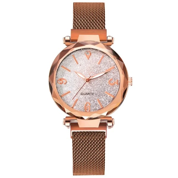 Reloj Mujer 2023 Lyxmode Dam Grå Urtavla Quartz Watch Enkel Dam Rose Gold Mesh Bälte Magnetic Watch Relogio Feminino Grey