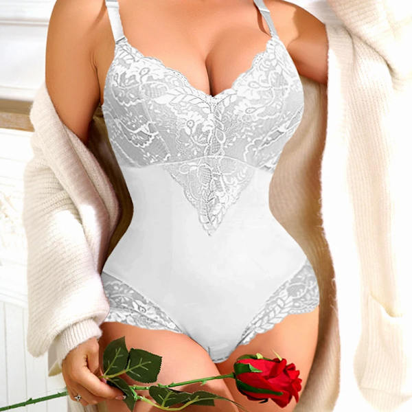 Helkroppsformare för kvinnor Waist trainer Butt Lifter Korrigerande underkläder Body Slida Magkontroll Trosor Korsett Shapewear white bodysuit S