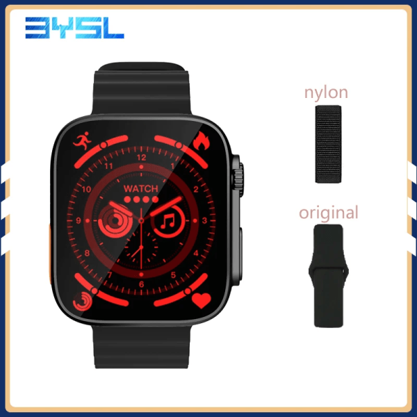 49mm Smart Watch IP08 Ultra Smartwatch Herr Dam Puls Bluetooth Call Vattentät Trådlös Laddning PK DT8 Ultra W68 HW8 black add nylon IP08 ultra