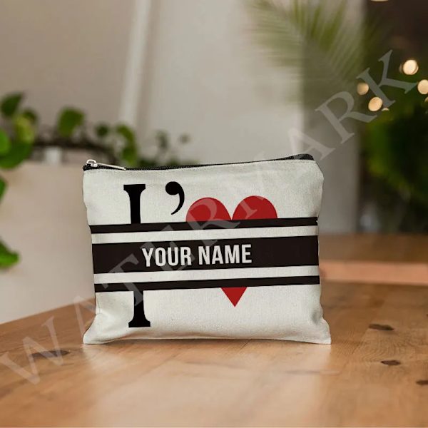 Anpassa namn Kosmetikväska Anpassad mode Leopard Blomma Resor Kosmetisk Organizer Damsminkväska Design Lyxväska påse Orange