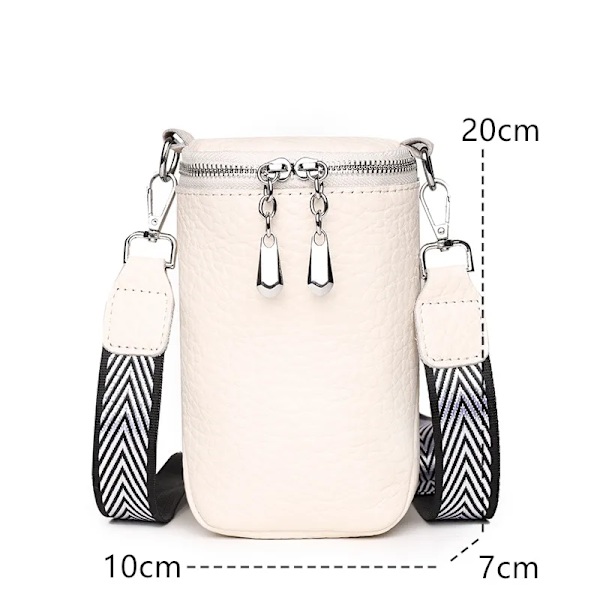 Äkta läder Kvinnor Axelväskor Lyxmärken Mini Kvinnlig Mobiltelefonväska Hög kvalitet Kvinnor Handväskor Kvinnlig Messenger Bag Beige