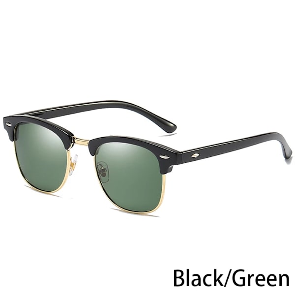 RUOBO Klassiska polariserade solglasögon för män Kvinnor Märkesdesign Körspegel Yta Lins Solglasögon Goggle UV400 Gafas De Sol Black-Green(.128) Silver Frame(.128)