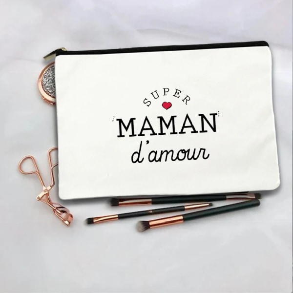 Bästa Mamma Franska Print Kvinnliga Tvätt Förvaringspåse Marraine Presenter Sminkväskor Kvinnor Case Resetoalettartiklar Organizer 3Man005