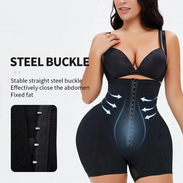 Kvinnor Höftkuddar Waist trainer Kroppsformare Fake Buttock Enhancer Booty Butt Lifter Shapewear Justera Modellering Rem Mag Trosor Black A446 S