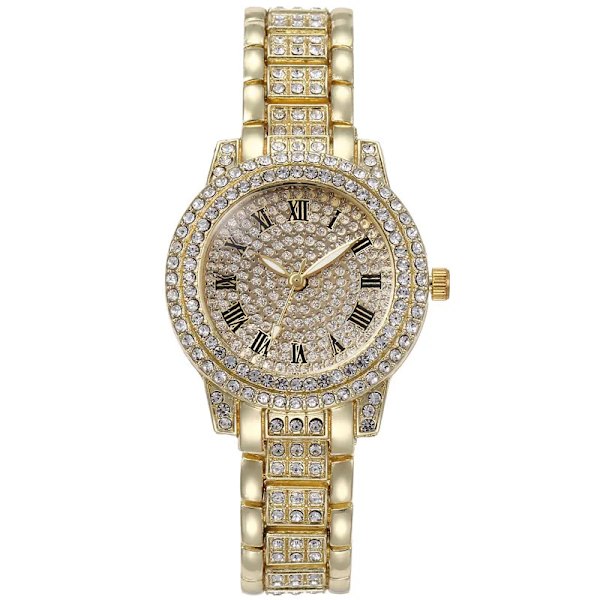 Mode Watch med glänsande watch Dam Lyxmärke Dam Casual Dam Armband Kristallklockor Relogio Feminino Silver