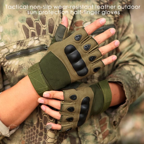 Utomhus militära taktiska handskar Helfinger Hård Knuckle Herrhandskar Sportskytte Jakt Airsoft Motorcykel Cykelhandskar Black(.311) M(.311)