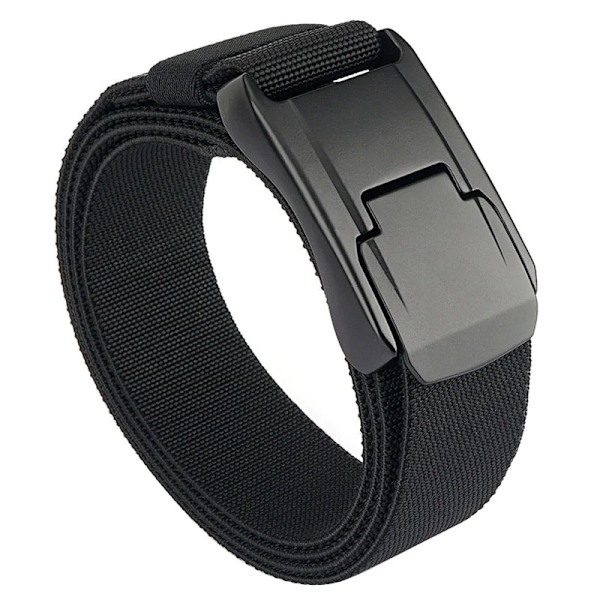 2022 nytt stretchbälte för män och kvinnor hård legering snabbspänne Stark äkta nylon unisex elastiska bältesoveraller Arbetsbälte Black 125cm