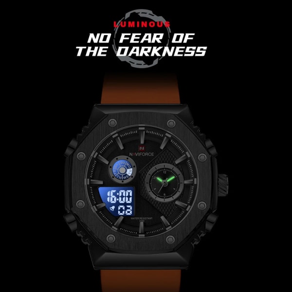 NAVIFORCE Fashion Watch for Man Toppmärke Silikon Vattentät Sport Herrklockor Automatisk Date Militär Armbandsur Reloj Hombre BBO-BOX