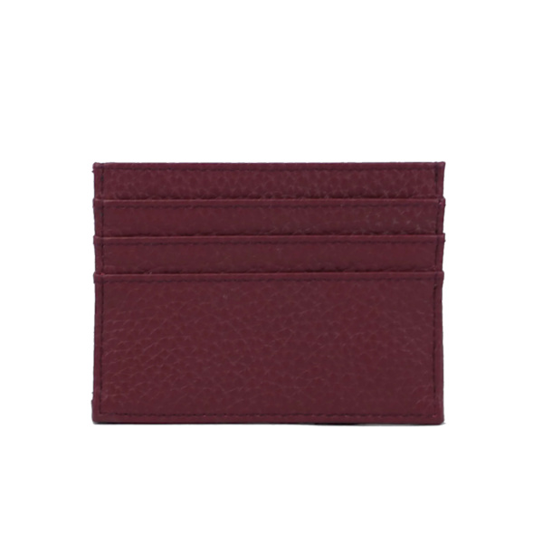 Anpassad 100 % koläder Pebble Mönster Kreditkortshållare Smal plånbok Män Kvinnor Plånbok Pocket Card Custom Initial Letters Case light burgundy 0695