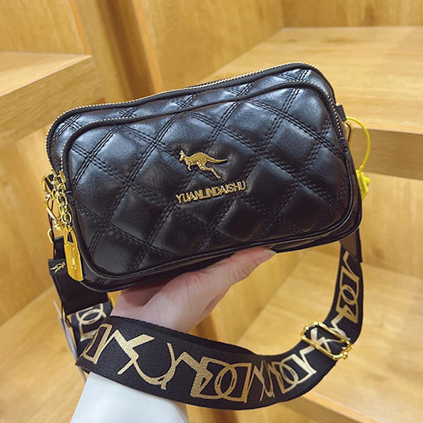 Dammode Axelväska Nytt mjukt läder Casual Cross Body Lyxdesign Dam fyrkantig väska Plånbok Mobiltelefonväska Black