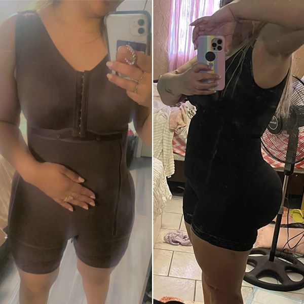 Kompressionsplagg efter operation för fettsugning Helkroppsformare med dragkedja i sidobh Kvinnor Shapewear Body Korsett Mage Black 2XL