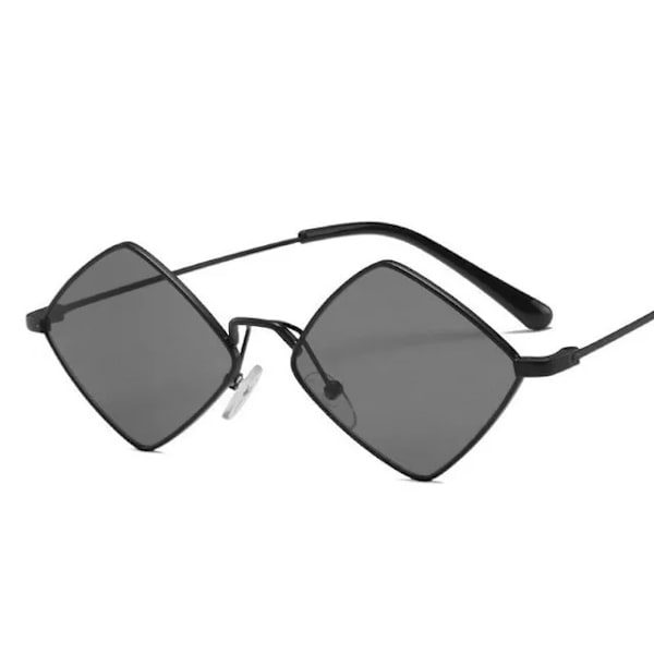 Solglasögon Dam Metall Rhombus Solglasögon Irregular Vintage Small Frame Goggle Uv400 Dam Oculos Gafas De Sol black AS