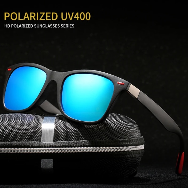 2020 Klassiska fyrkantiga polariserade solglasögon Herr Dam Märkesdesigner Vintage Driving Goggle Nit Spegel Herr Solglasögon Dam UV400 C7 All black Other