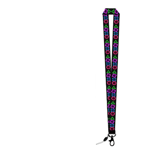 Söt horisontell lanyard namnkortshållare student hängande hals telefon lanyard badge tunnelbana access korthållare case game long rope(.710)