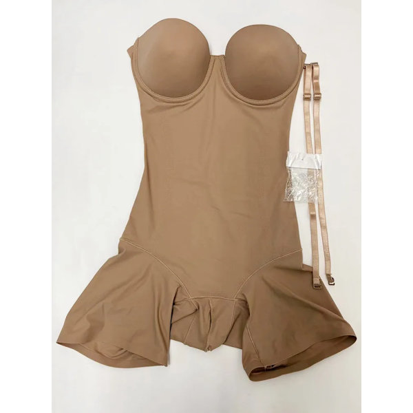 Joskaa Naken Strench Body Korsett Ytterkläder För Dam Bandage Waist trainer Ärmlösa kläder Sexig Playsuit 2022 Våren Khaki M