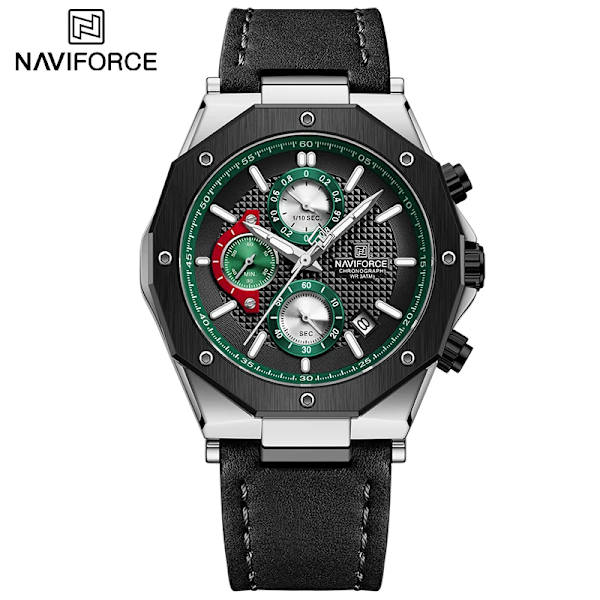 Nya NAVIFORCE klockor Top Lyx Märke Sport Watch Läder Vattentät Business Mode Kronograf Armbandsur Auto Date S B B