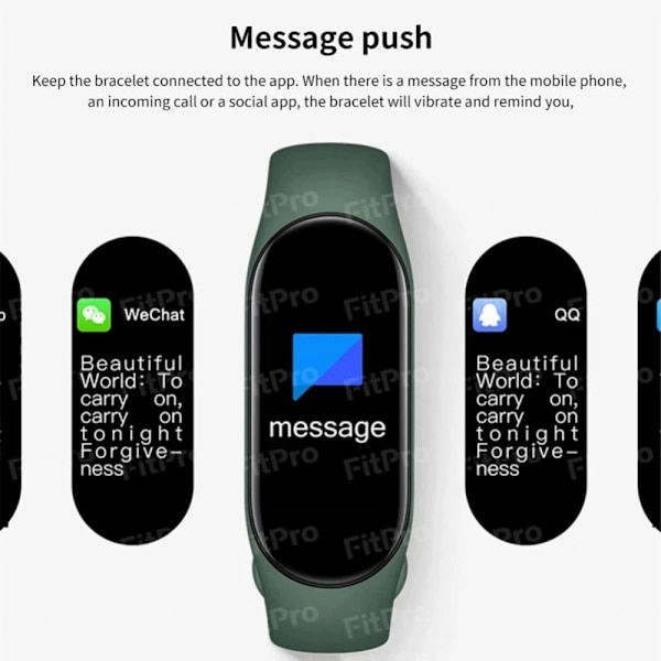 M7 Smart Watch Herr Dam Smartband Puls Smartwatch Fitness Tracker Blodtryck Sport Smart Armband för Band 7 Black With Original Box
