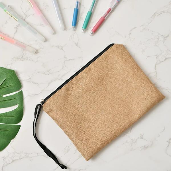 Kvinnor Kosmetikväska Mode Print Linne Dragkedja Reseväska Förvaringspåse Sminkväska Klassisk Organizer Present 4Letterh(Linen)