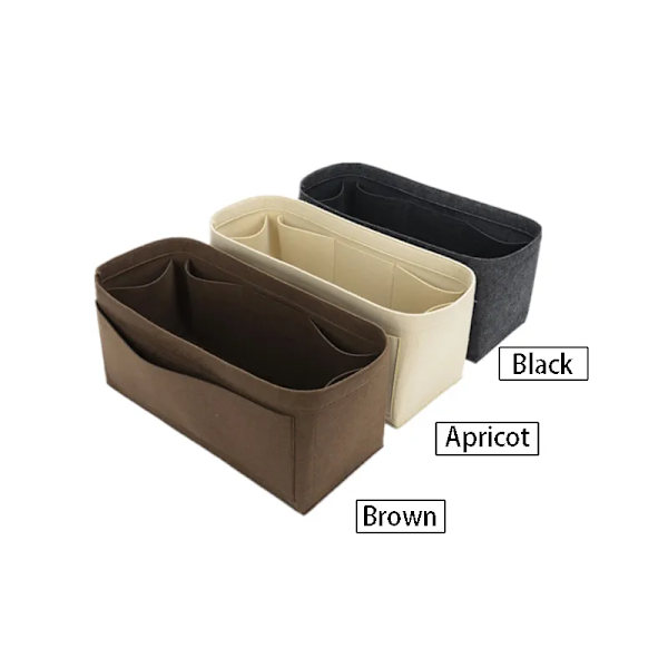 TINBERON Insert Organizer Stor kapacitet Resväska Specialliner Väska Filttyg Sida Pull Typ fodrad väska Sminkväska Apricot M