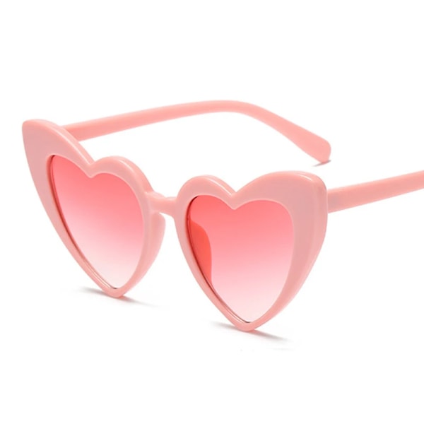 Hjärtformade solglasögon för damer Plast Kvinna Märke Designer Mode Båglös LOVE Klara Ocean Linser Solglasögon Oculos BlackGray