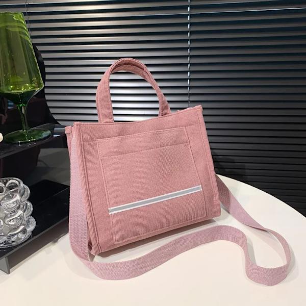 Kvinnor Manchesterväska Bolsa Feminina Axelväska Lyx Designer Shopping Casual Damväskor Kvinnlig bomullsdragkedja Handväskor B Pink 26x23x10cm