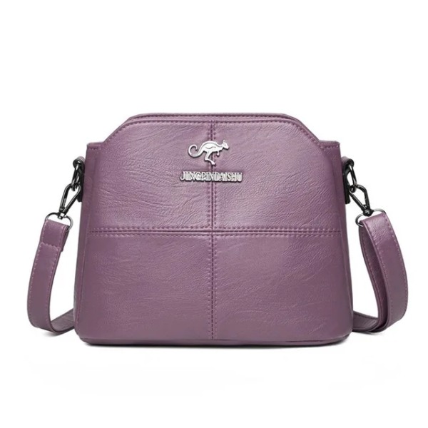 Små crossbody-väskor i massivt läder för kvinnor Nya enkel väska med flera fickor, designer Casual axelväskor Sac A Main Purple-2