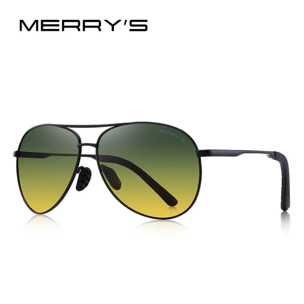 MERRYS DESIGN Herr Klassiska Pilot Polariserade Solglasögon Herr Driving Shield Night Vision Solglasögon UV400 Skydd S8601 C08 B-Day Night