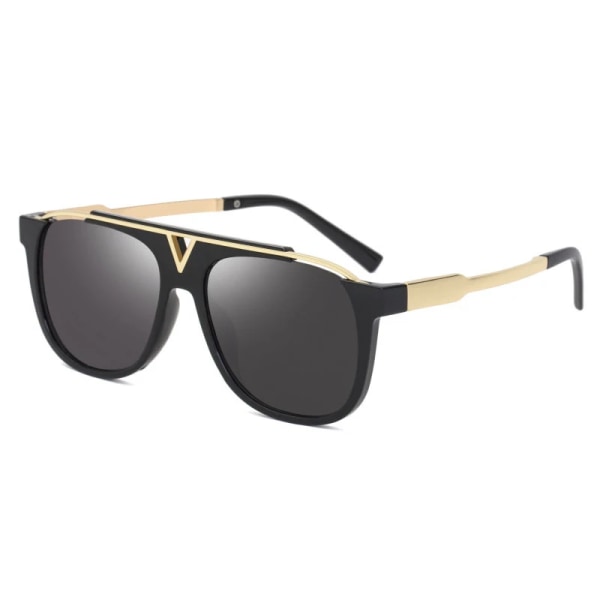 2021 Nya Män Mode Fyrkantiga Solglasögon Kvinnor Kör Retro Utomhus Flat Top Solglasögon Varumärke Design Steampunk Style UV400 B02 Black Tea
