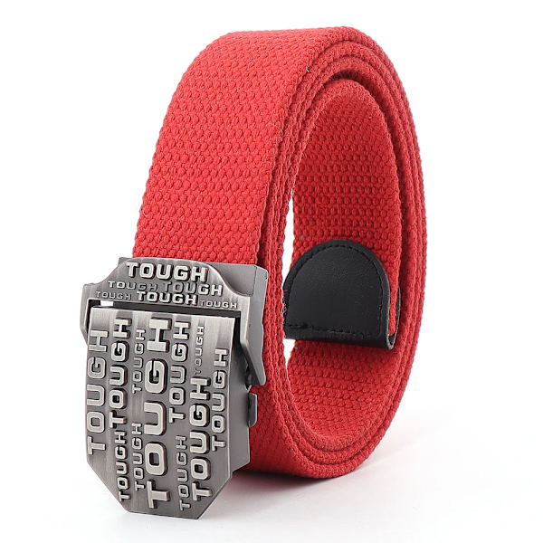 Herrbälten Canvas Herr Högkvalitativ tuff metallspänne Army Militärträning Taktiskt bälte Ny unisex Police Jeans Accessoarer Red 110cm