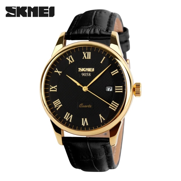 Herrklockor Toppmärke Lyx Watch Skmei Mode Casual Business Armbandsur Vattentät Watch Relogio Masculino black gold