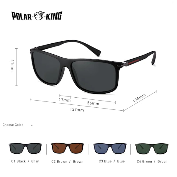 Polarking Design Ny design polariserade solglasögon Män Modetrend Tillbehör Mansglasögon Solglasögon Oculos Gafas PL457 C2 Brown