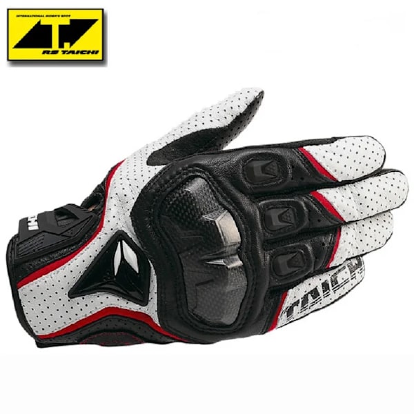 Taichi Rst390 Motorcykel Racing Kolfiber Andningsbara Handskar Off-Road Motorcykel Racing Perforerade Läder Skyddshandskar Red M