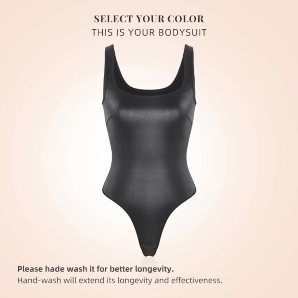 Sexig stringtrosa damkorsett Fyrkantig konstläder Fyrkantig body Shapewear Slimming Slida Kvinna Falt Mage Waist Trainer Black 3XL