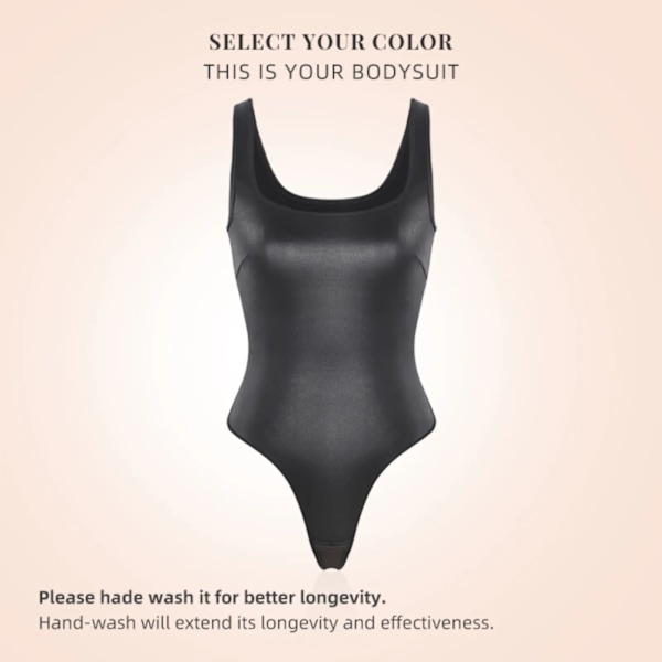 Sexig stringtrosa damkorsett Fyrkantig konstläder Fyrkantig body Shapewear Slimming Slida Kvinna Falt Mage Waist Trainer Black M