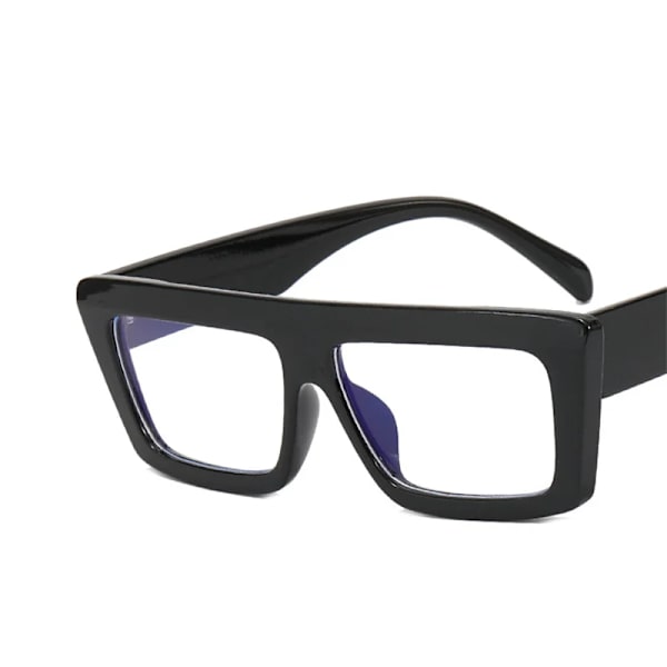 Fyrkantiga vintage solglasögon Kvinnor Män Märke Designer Retro Solglasögon Dammode Kattögonskugga för kvinnor Oculos De Sol black clear with pouch and cloth