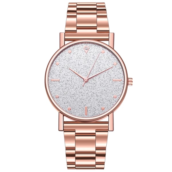 Svart Watch 2023 Toppmärke Lyx Stjärnhimmel Dam Rostfritt stålband Analog Quartz Armbandsur för 11 RoseGold-RoseGold