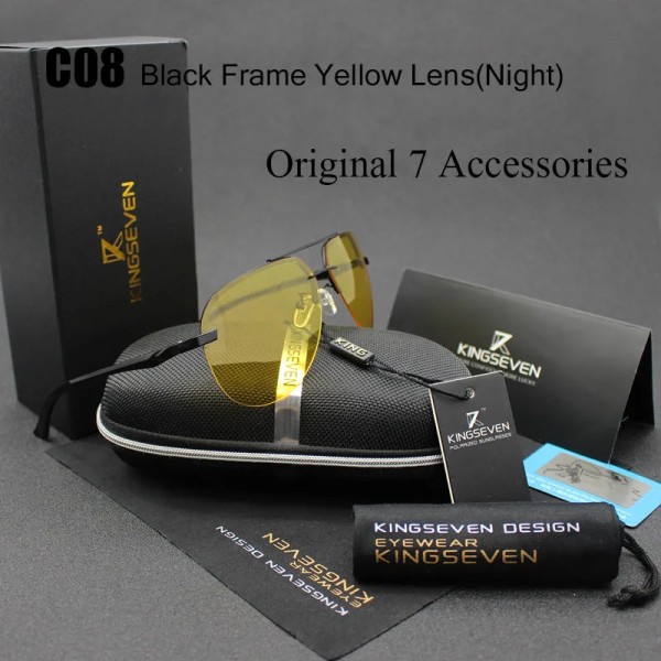 KINGSEVEN Aluminium Magnesium Polarized Solglasögon Herr Driver Mirror Solglasögon Man Fiske Dam Glasögon För Herr C08 Original BOX Orignal