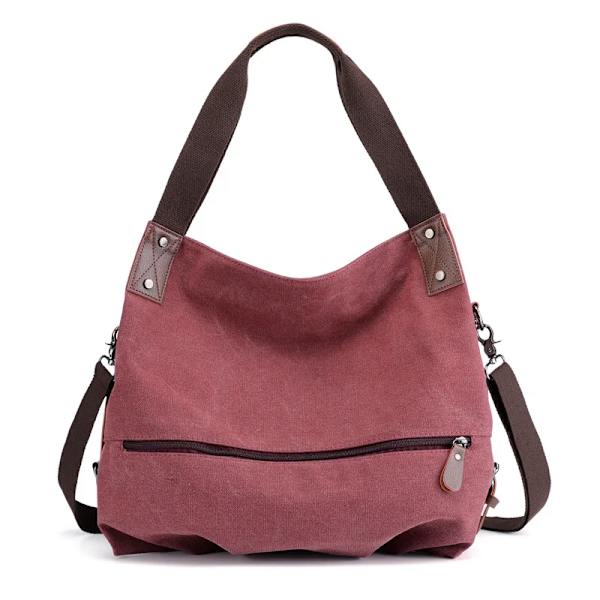 Canvasväska för kvinnor Casual Fashion Vår och sommar Ny Canvas Damväska Axelremsväska Purple M