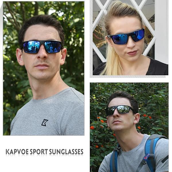 Kapvoe Polarized Men Solglasögon UV400 Protect Glasögon för män Fiske Cykelglasögon Köra Klättring Utomhus Solglasögon Sport KE-X12-04 1 LENS