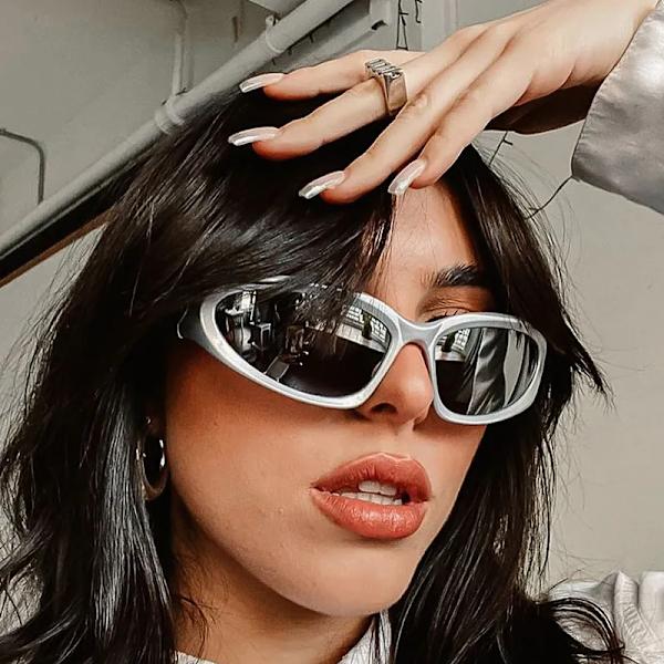 Nya Y2K Sports Punk Solglasögon Dam Märke Designer Fyrkantig Goggle Herr Lyxiga solglasögon UV400 Färgglada spegel Modeglasögon C6 As shown in figure