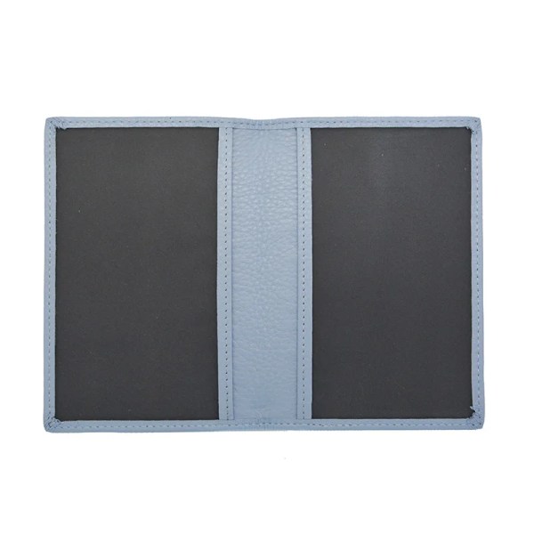 Äkta läder Litchi Grain Passport Hållare Mjuk Solid Blank Candy Color Cover för passfodralet Case för anpassat namn/logotyp black
