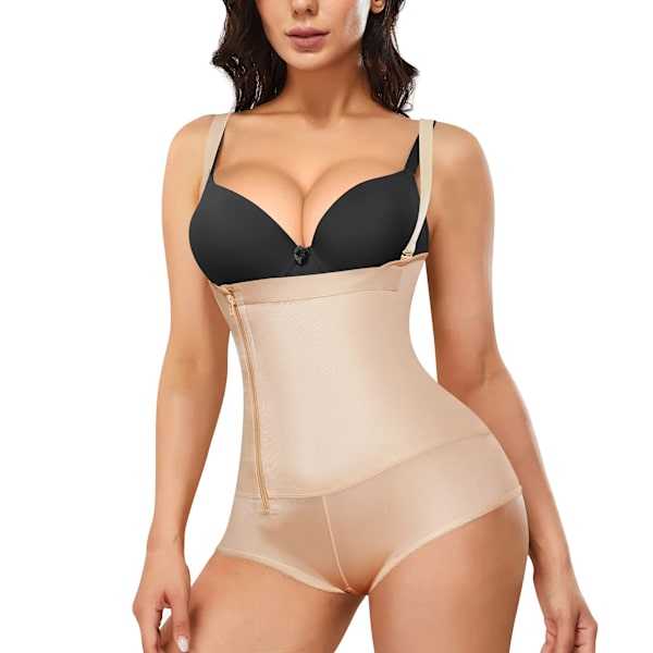 Nadainaa body shaper latex shapewear kvinnor rumplyftare magkontroll shaper bantning underkläder gördelförstärkare magformning 7096 Beige XXL