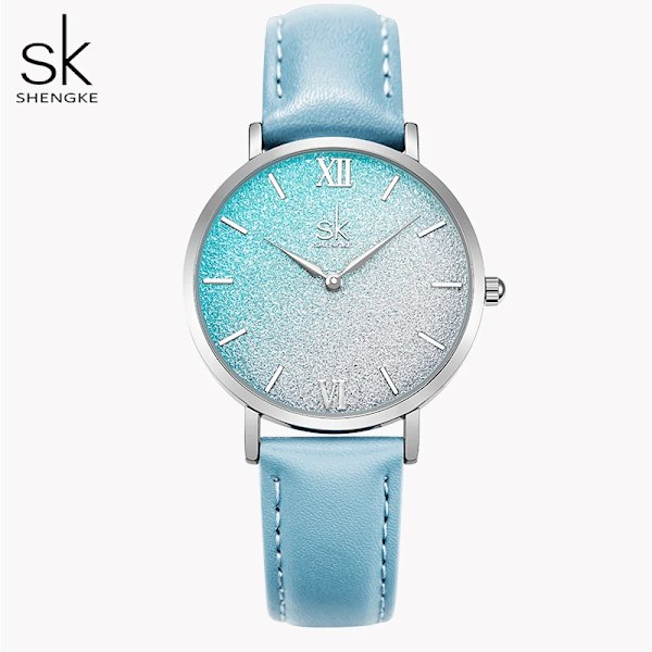 Romantiska Ljusblå Damklockor Royal Style Relogio Feminino Ultra Tunn Minimalistisk Watch För Dam Toppmärke Montre Femme green