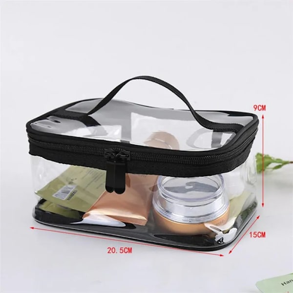 1 st Resor PVC kosmetiska väskor Dam Transparent genomskinlig dragkedja Sminkväskor Organizer Badtvätt Smink Tote Handväskor Case S