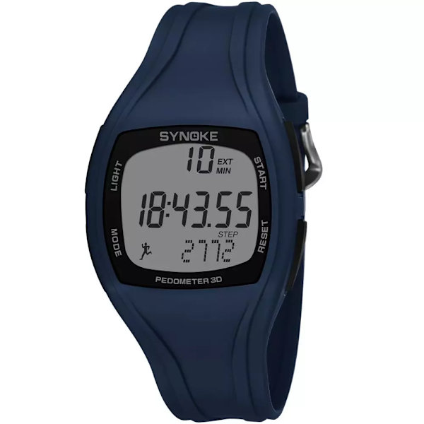 SYNOKE Watch för män Klocka Elektronikklockor Alarm LED Vattentät 3D stegräknare Digital watch Herr relogio masculino Navy blue